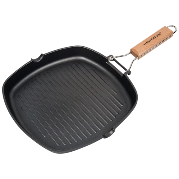 MasterPan Nonstick 8" Grill Pan with Folding Handle