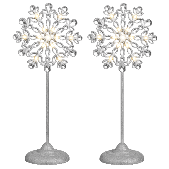 1 or 2-Pack: August & Leo Home 2-in-1 LED Tree Topper & Stand Jeweled Snowflake