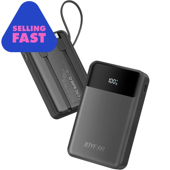 JOYFAR 30,000mAh Fast Charging Power Bank with Integrated Cable