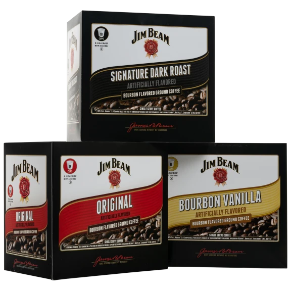 54 Count: Assorted Jim Beam Bourbon Flavored Single Serve Coffee Cups