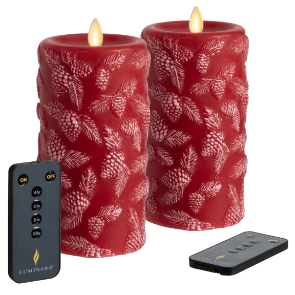 Martha Stewart 2-Piece Flameless 6" Pinecones and Evergreen