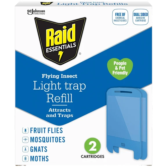 3-Pack: Raid Essentials Flying Insect Light Traps 1 Base Kit + 5 Refill Packs