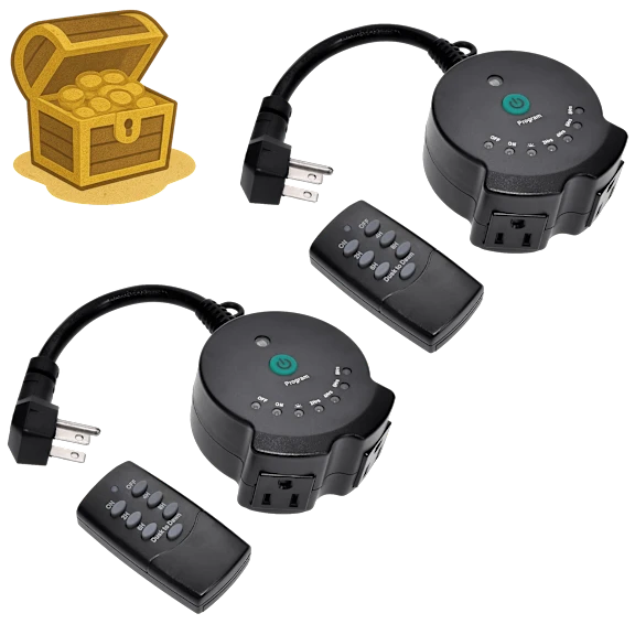 2-Pack: ClearPower Outdoor Lighting Timer with Remote
