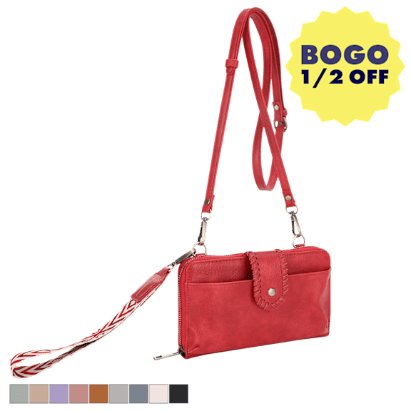 Poppy & Harper Elle Crossbody Wallet with Wrist Strap