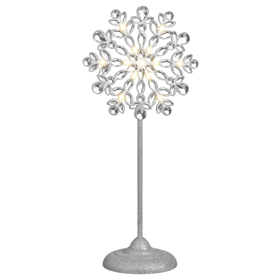 August & Leo Home 2-in-1 LED Tree Topper & Stand Jeweled Snowflake