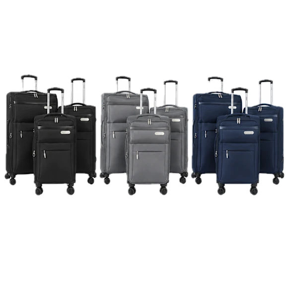 IZOD River 3-Piece Expandable Soft Sided Luggage Set with Built-In Combo Lock