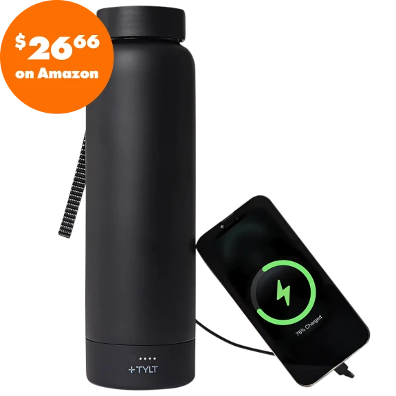 TYLT 24oz Insulated Bottle with 5700mAh Wireless Power Bank