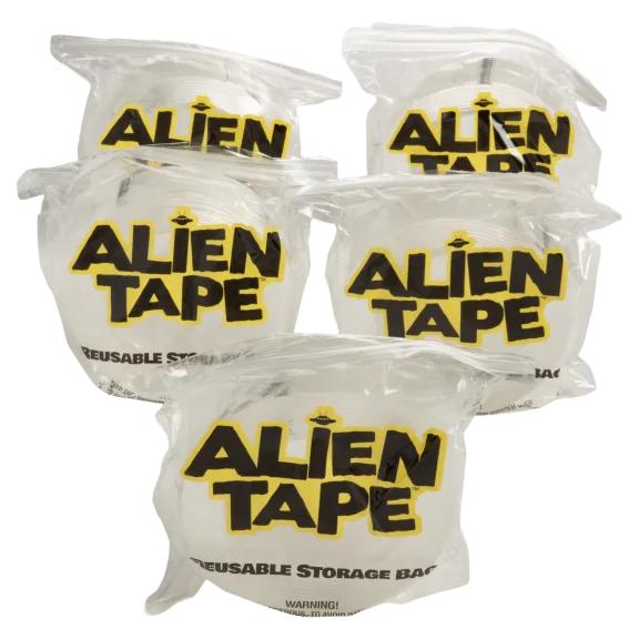 5-Pack: Bell and Howell Reusable Alien Tape Rolls with Nano-Grip Tech (10' each)