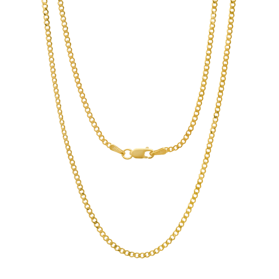 Steeltime Unisex Sterling Silver Cuban Flat Chain Necklace