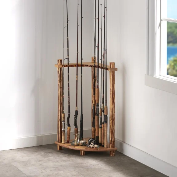 The Rustic Corner Fishing Rod Rack
