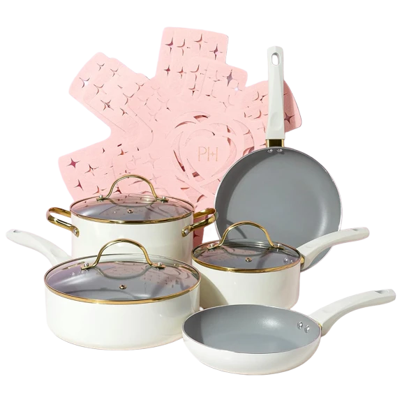 Paris Hilton Epic Juego de Batería de Cocina Antiadherente de 12 Piezas