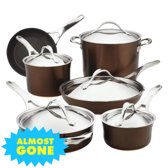 Anolon Nouvelle Luxe 11-Piece Copper and Hard Anodized Cookware Set