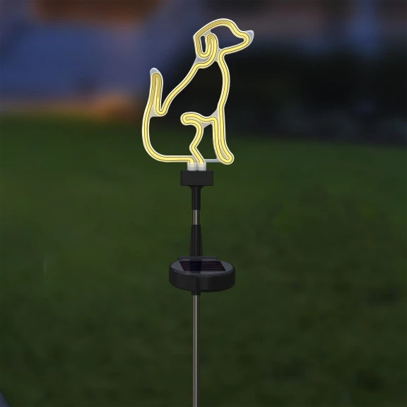 Touch Of ECO Solar LED Decorative Neon Garden Stake Light (Dog)