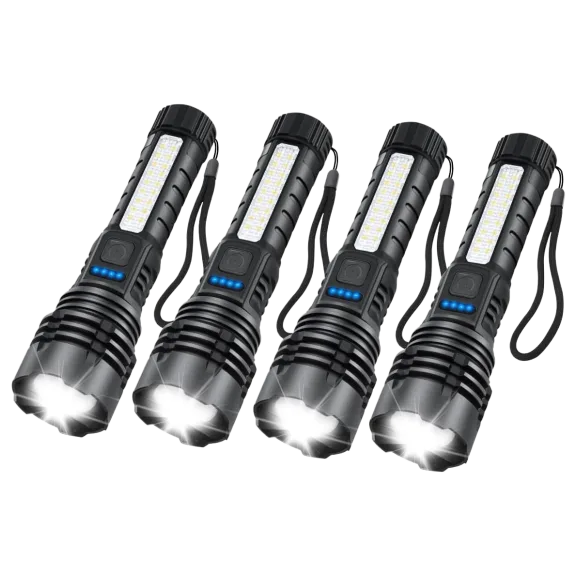 4-Pack: Hakol Rechargeable High Lumens Flashlights