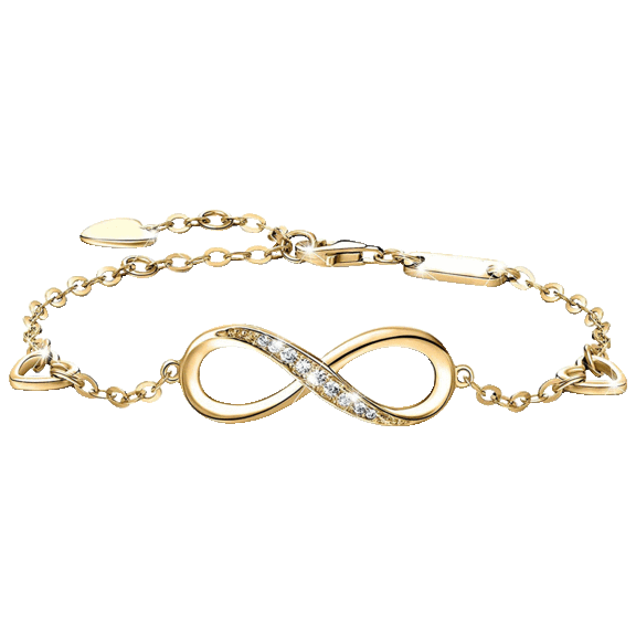 Golden NYC Jewelry Plated CZ Infinity Pendant Bracelet