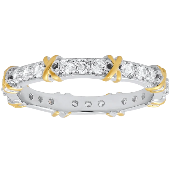 Kylie Harper Anillo X Apilable de Eternidad con Circonia Cúbica