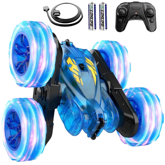 RacingFun Remote Control Swing Stunt Double-Sided Car with Light 2.4G