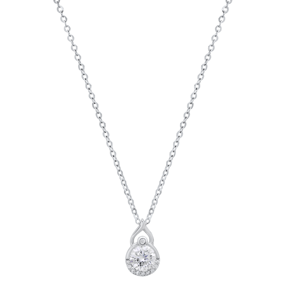 Saffron 0.5 Carat TW Moissanite Infinity Drop Sterling Silver Necklace