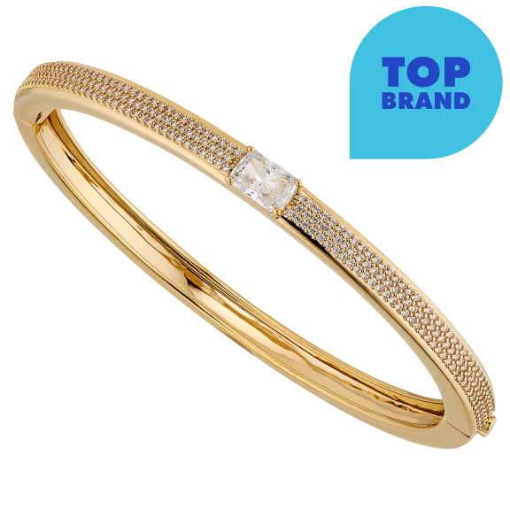 NADRI Emerald Cut Hinged Bracelet