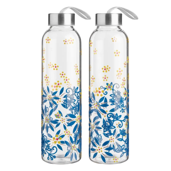 2-Pack: Temp-tations Travel Glass Bottles with Lids
