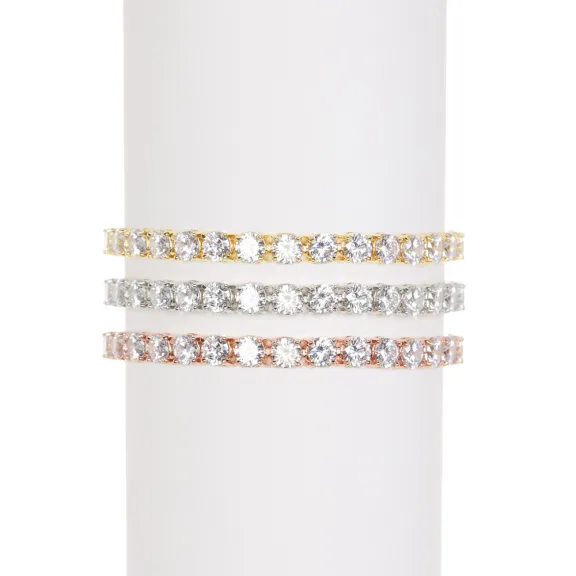 3-Pack: Savvy Cie Simulated Diamond Tennis Bracelets