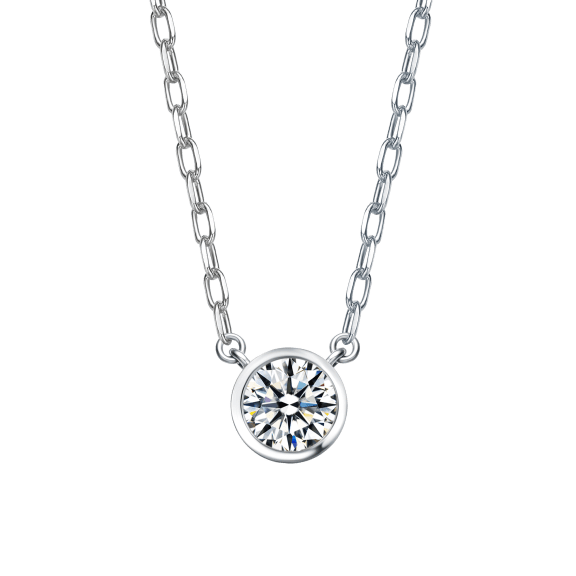 Rachel Glauber Round Simulated Diamond Stud Cable Chain Necklace