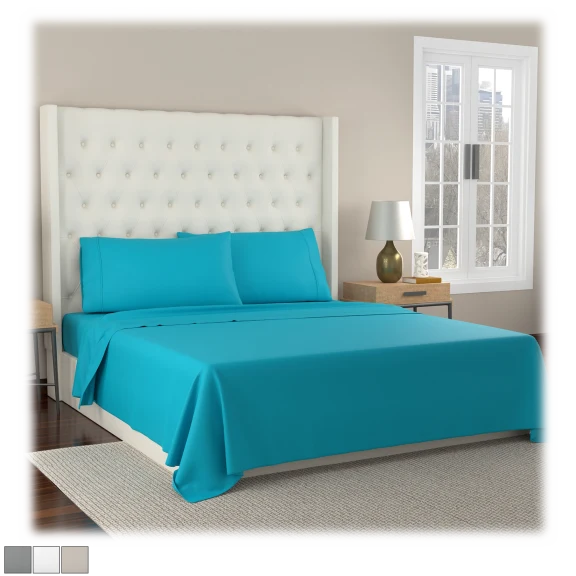 Kathy Ireland 300 Thread Count Organic Cotton Percale Sheet Set