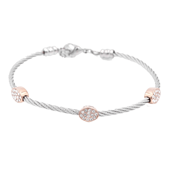 18K Rose Gold Plated Cable Bracelet
