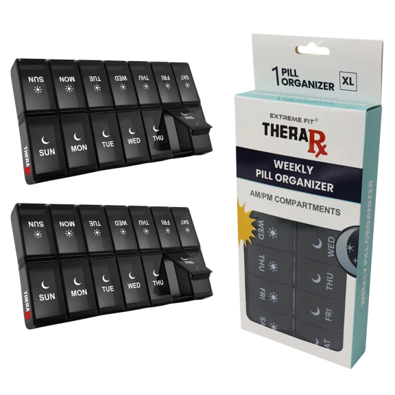 2-Pack: TheraRx 7-Day Compartment Pill Organizer