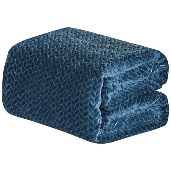 Luxury Home Chevron Braided Microplush Throw Blanket