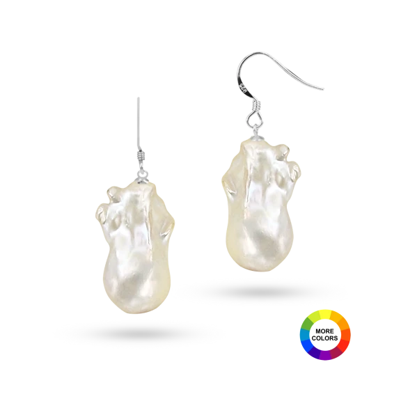 Polynesia Collection 20mm Giant Baroque Pearl Earrings on 18K Gold Hooks