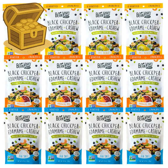 12-Pack: BeanVIVO Snack Mix (Sea Salt, Dill Pickle & Habanero BBQ)