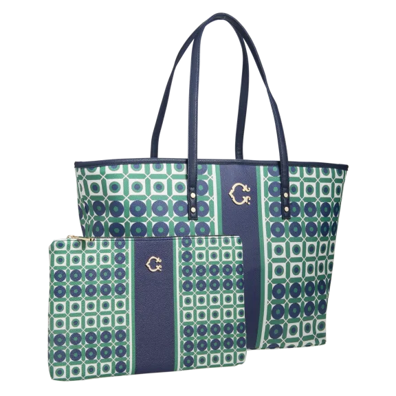 Nordic Geo Pattern Large Tote and Pouch Bundle by C. Wonder