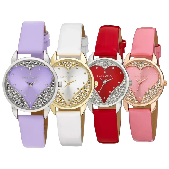 Laura Ashley Reloj con Corazón Abierto y Correa de Charol