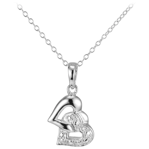 Morgan & Paige Sterling Silver Double Entwined Heart Drop Necklace
