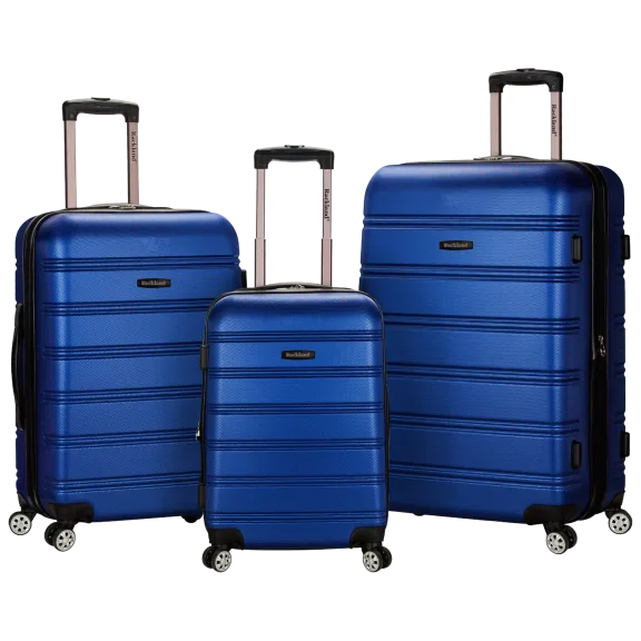 Rockland Melbourne 3-Piece Hardside Expandable Luggage Set (Blue, 20", 24", 28")