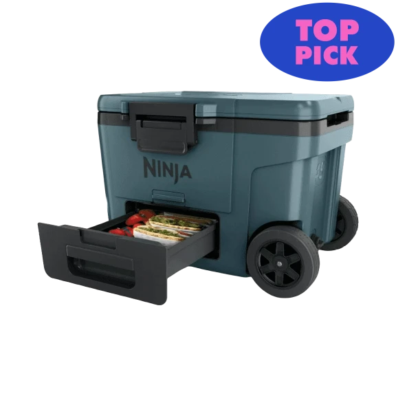 Ninja FrostVault 45qt Wheeled Cooler with Freezer Pack Divider & Cutting Board
