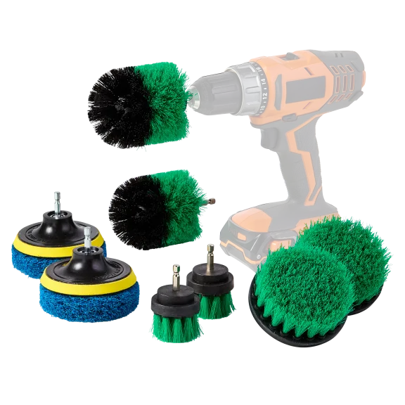 2-Pack: Super Power Spin Brush Drill Head Set