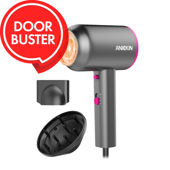 ANIEKIN Ionic Professional Hair Dryer with Attachments