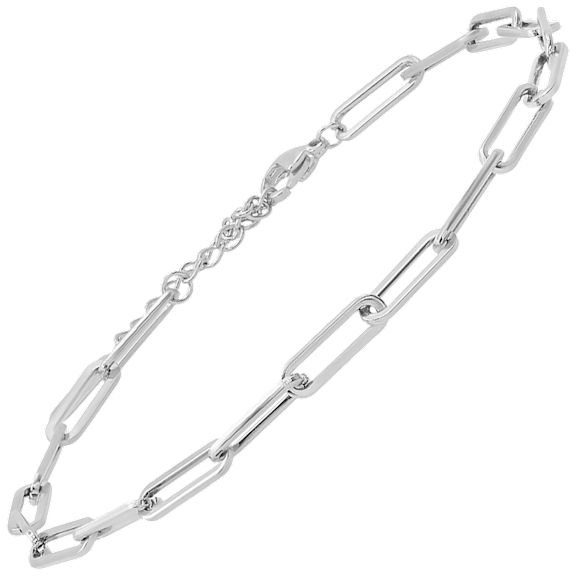 Steeltime Ladies Stainless Steel Paper Clip Link Anklet