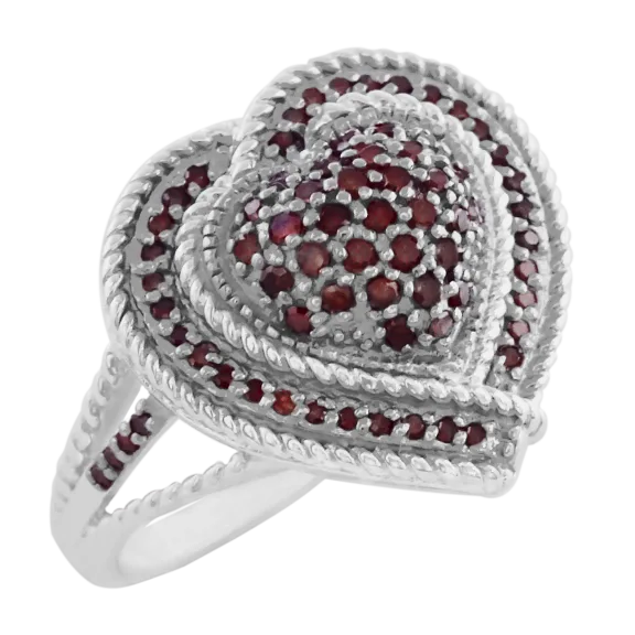 Savvy Cie Sterling Silver Red Diamond Ring