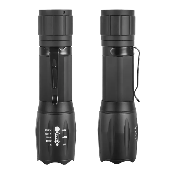 2-Pack: Krediz Light Bead Telescopic Zoom Strong Adjustable Mode Flashlight