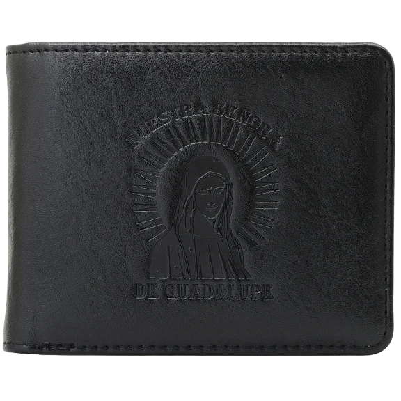 Steeltime Mens Vegan Leather Spanish Our Lady of Guadalupe Wallet