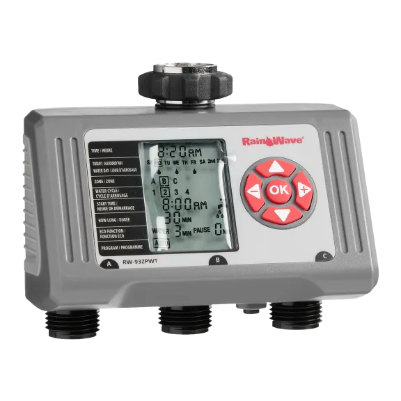 RainWave 3 Zone Electronic Water Timer 12 Cycles
