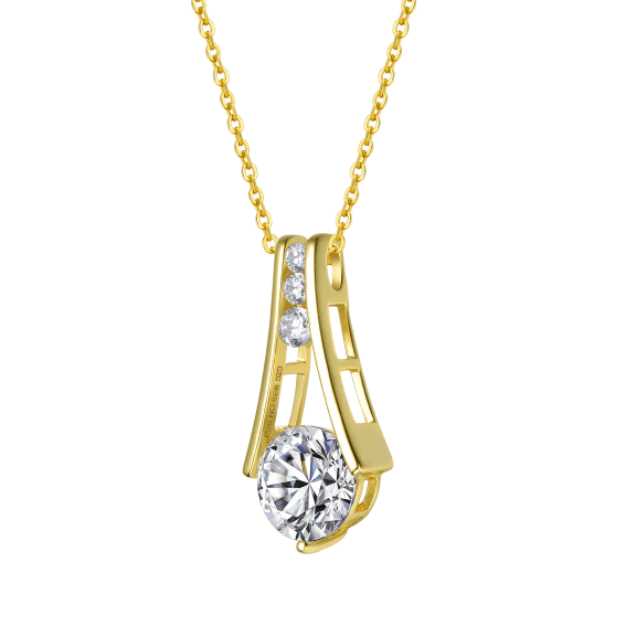 Stella Valentino Collar Colgante Trapecio Francés Pave con Moissanita de 1.50 CT