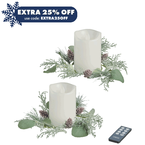 2-Pack: Mikasa 4-inch Blow Out Flameless with Candle Rings