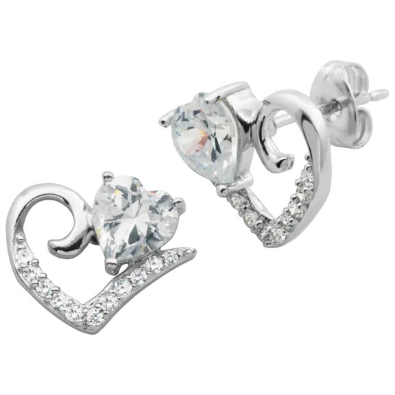 Morgan & Paige Sterling Silver Heart N Heart Stud Earrings