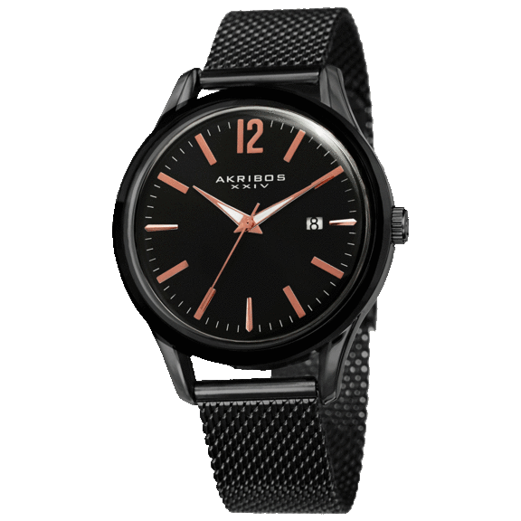 Akribos XXIV Men's Quartz Stainless Steel Mesh Strap Watch