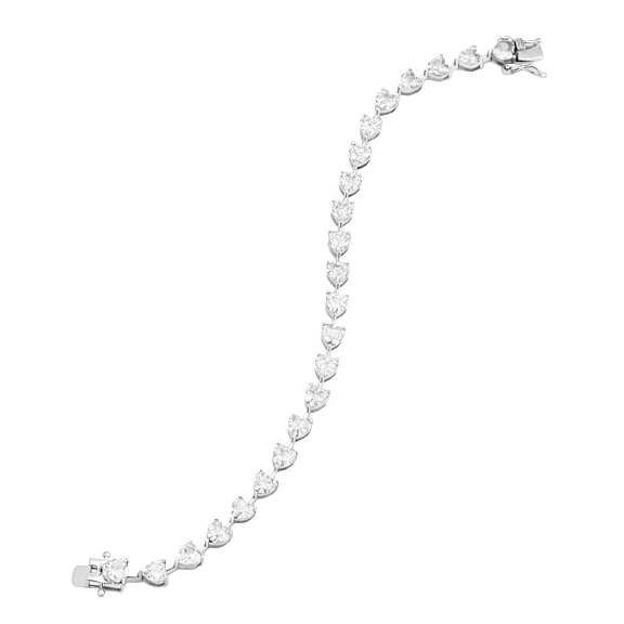 Savvy Cie Prong Set Heart Tennis Bracelet