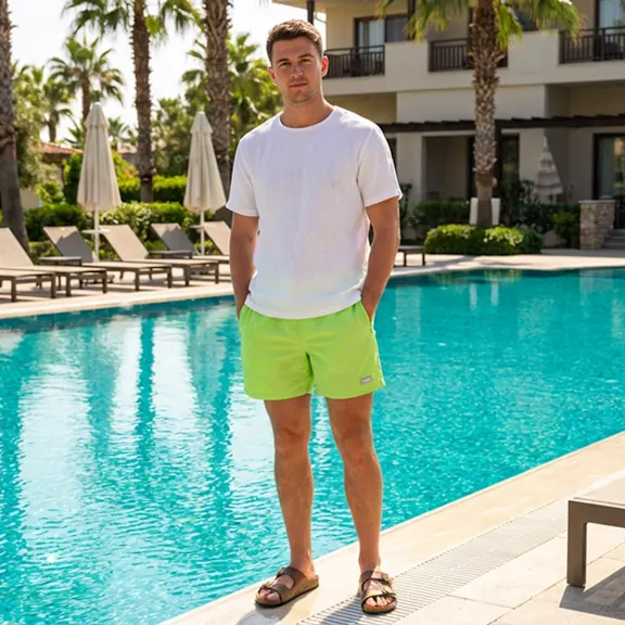 Helmut Lang MEN'S AIRY Logo Quick-Drying Swim Shorts